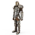 A lion full body armor suit isolated against white background. 3d illustration Royalty Free Stock Photo