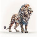Lion Full Body Illustration. Generative AI