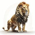 Lion Full Body Illustration. Generative AI