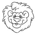 Lion funny Head red mane Emblem cartoon Royalty Free Stock Photo