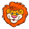 Lion funny Head red mane Emblem cartoon