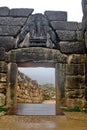 Lion gate at the archaeological site of Mycenae Royalty Free Stock Photo