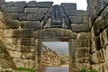 Lion gate at the archaeological site of Mycenae Royalty Free Stock Photo