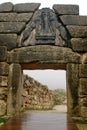 Lion gate at the archaeological site of Mycenae Royalty Free Stock Photo