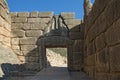 The Lion Gate of Mycenae - an archaeological site near Mykines in Argolis Royalty Free Stock Photo