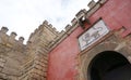 Lion Gate at real alcazar of Seville Royalty Free Stock Photo