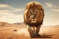 Lion Glides Effortlessly Through The Blistering Desert Heat Royalty Free Stock Photo