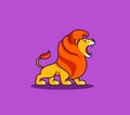 The lion growls king, logo. Vector cartoon character, logotype