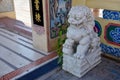 Lion guardian statue at chinese temple Royalty Free Stock Photo