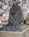 Lion guarding the Royalty Free Stock Photo