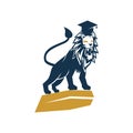 Lion Hat College Logo Design Symbol Illustration Isolated Royalty Free Stock Photo