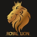 Lion head with crown logo Royalty Free Stock Photo