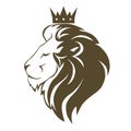 Lion head with crown logo Royalty Free Stock Photo