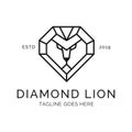 Lion head diamond Logo Design Inspiration, Vector illustration