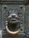 Lion head doorknocker historic ornament Royalty Free Stock Photo