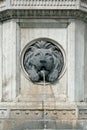 Lion head fountain detail