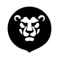 Lion Head front view logo vector design template icon illustration Royalty Free Stock Photo