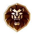 Lion Head front view logo vector design template icon illustration Royalty Free Stock Photo