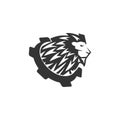 Lion Head Gear Template Illustration Emblem Mascot Isolated