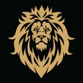 Lion Head Gold Golden Esport Logo Mascot Vector Illustration Design