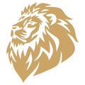Lion Head Gold Golden Logo Vector Design Template