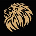 Lion Head Gold Golden Logo Vector Template Illustration Design