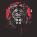 Lion head. Hand drawn vector illustration for t-shirt Royalty Free Stock Photo