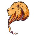 Lion Head Illustration. Print for textile or flyers and posters. Royalty Free Stock Photo