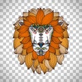 Lion head logo in boho style Royalty Free Stock Photo