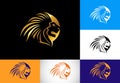 Lion Head logo design template, Animal logo design vector icon Royalty Free Stock Photo