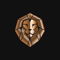 Lion head logo or icon in golden color.