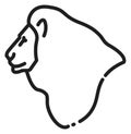 Lion head logo. Linear safari animal icon Royalty Free Stock Photo