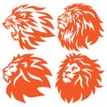 Lion Head Logo Set Collection. Ultimate Premium Design Vector Illustration Icons Royalty Free Stock Photo