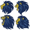 Lion Head Logo Set. Premium Collection Vector