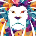 Lion head logo template creative illustration Animal wild cat face graphic sign Pride strong power