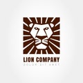 Lion head logo template, symbol of strength, power, guard and se