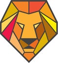 Lion Head Low Polygon Royalty Free Stock Photo