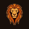 Lion head with mane. Lion vector mascot Royalty Free Stock Photo