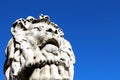 Lion head marble statue