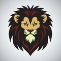 Lion Head Mascot Logo Design Vector Illustration Icon