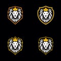 Lion Head Mascots Logo Vector Eps 10 Royalty Free Stock Photo