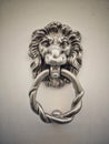 Lion head metal door knocker