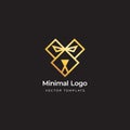 Lion head minimal logo template. Vector illustration Royalty Free Stock Photo