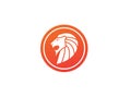 Lion head open mouth and roaring for logo design illustration, animal king in the shape icon