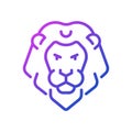 Lion head pixel perfect gradient linear vector icon Royalty Free Stock Photo