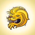 Lion head profile logo, sport team pictogram Royalty Free Stock Photo