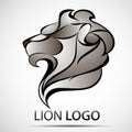 Lion head profile logo. Stock vector illustration Royalty Free Stock Photo