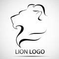 Lion head profile logo. Stock vector Royalty Free Stock Photo