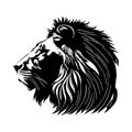 Lion head in profile, vector Royalty Free Stock Photo