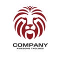 Lion head red color logo vector Royalty Free Stock Photo